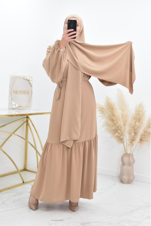 Langes Gebetskleid mit integriertem Hijab, weite und fließende Abaya von Neyssa.