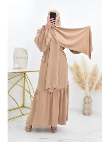 Langes Gebetskleid mit integriertem Hijab, weite und fließende Abaya von Neyssa.