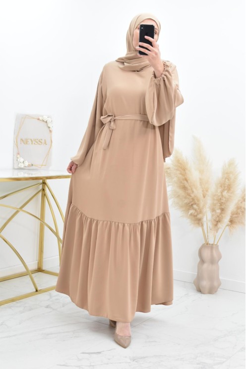 Langes Gebetskleid mit integriertem Hijab, weite und fließende Abaya von Neyssa.