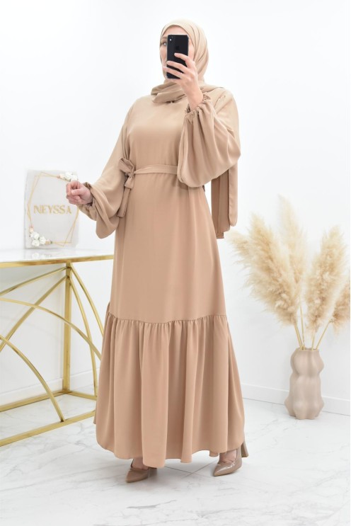 Langes Gebetskleid mit integriertem Hijab, weite und fließende Abaya von Neyssa.