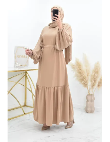 Langes Gebetskleid mit integriertem Hijab, weite und fließende Abaya von Neyssa.