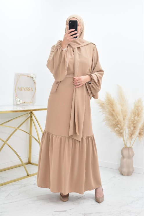 Langes Gebetskleid mit integriertem Hijab, weite und fließende Abaya von Neyssa.