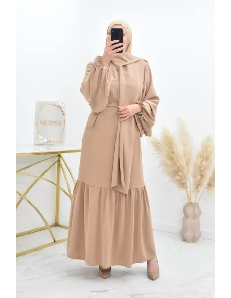 Langes Gebetskleid mit integriertem Hijab, weite und fließende Abaya von Neyssa.