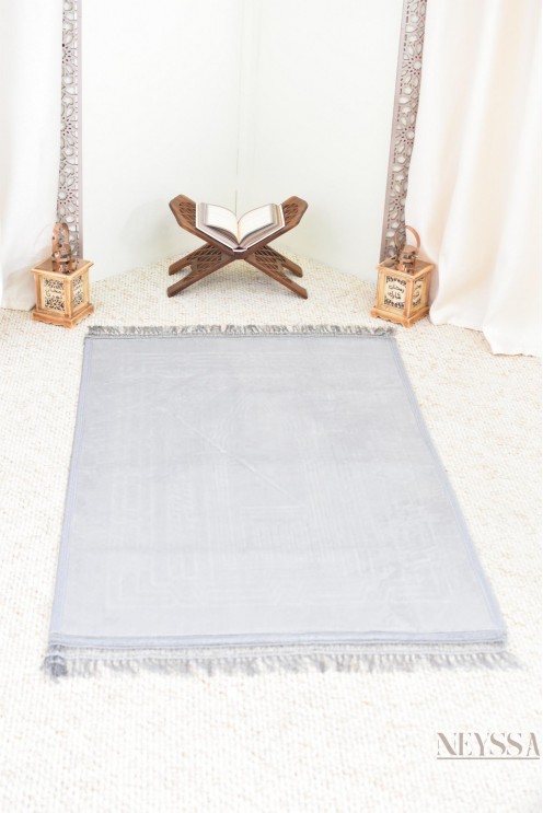 Grand tapis de prière velours épais pour accomplissement de la salat