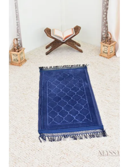 Tapis de prière enfant velours épais pour accomplissement de la salat