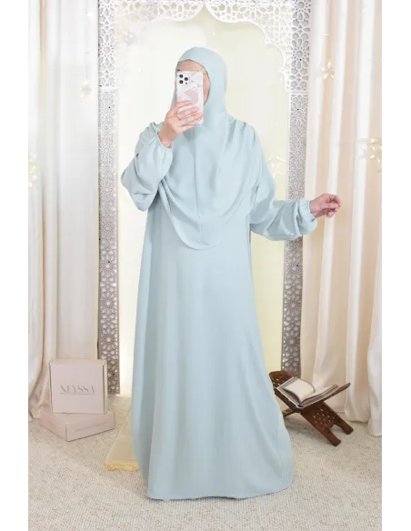 Robe de prière avec hijab intégré pas cher facile à enfiler