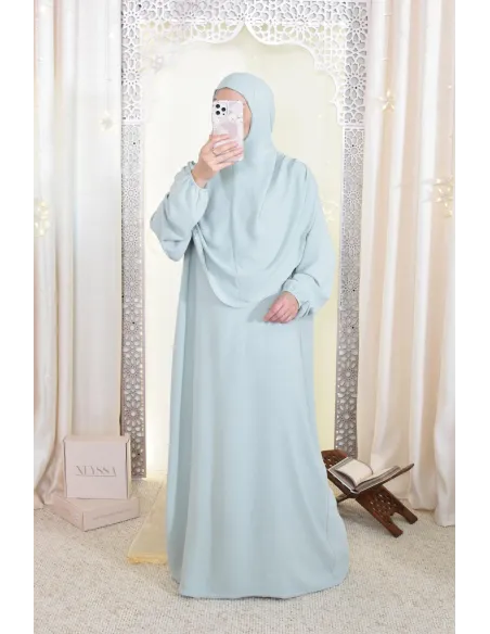 Robe de prière avec hijab intégré pas cher facile à enfiler