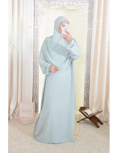 Robe de prière avec hijab intégré pas cher facile à enfiler