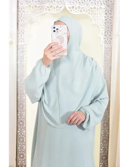 Robe de prière avec hijab intégré pas cher facile à enfiler