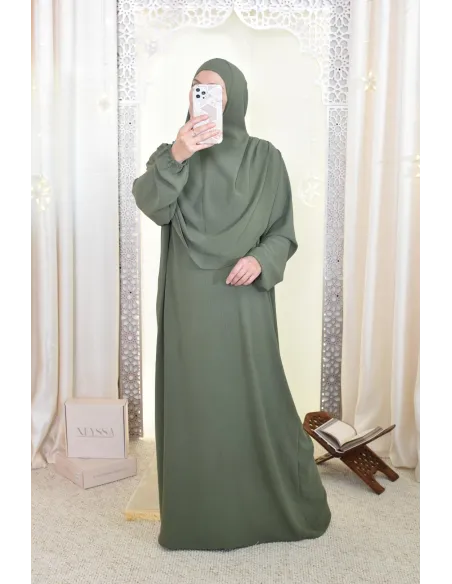 Robe de prière avec hijab intégré pas cher facile à enfiler