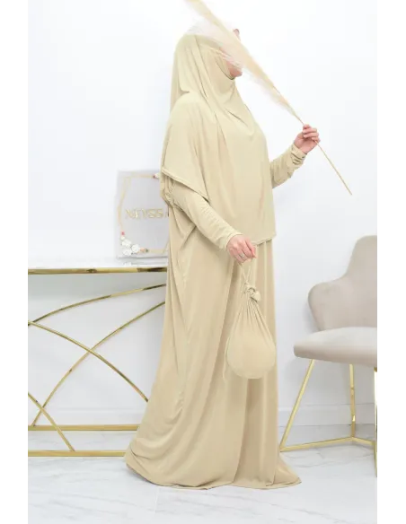 Loose butterfly prayer abaya with integrated hijab at the best price