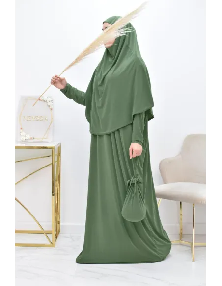Loose butterfly prayer abaya with integrated hijab at the best price