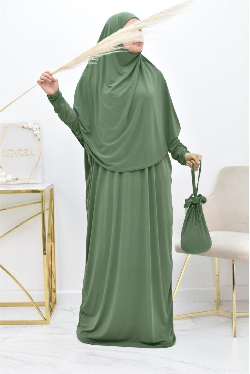 Loose butterfly prayer abaya with integrated hijab at the best price