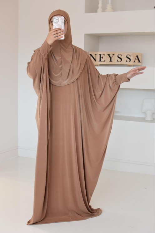 Robe de prière ample tenue de prière hijab intégré facile à enfiler
