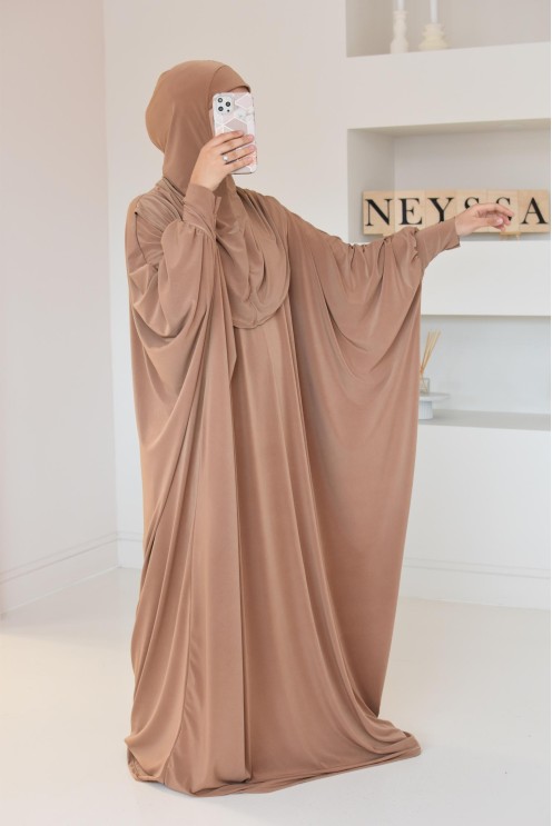 Robe de prière ample tenue de prière hijab intégré facile à enfiler