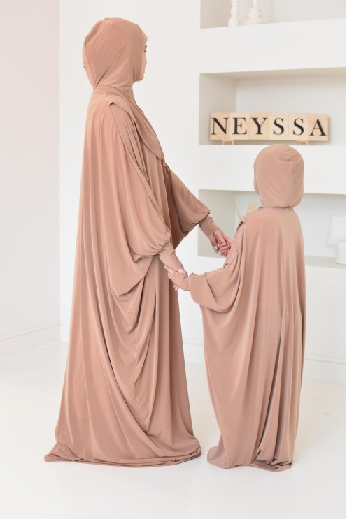 Robe de prière ample tenue de prière hijab intégré facile à enfiler