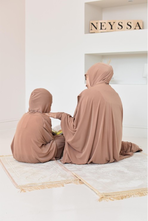 Robe de prière ample tenue de prière hijab intégré facile à enfiler