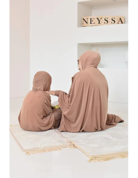 Robe de prière ample tenue de prière hijab intégré facile à enfiler