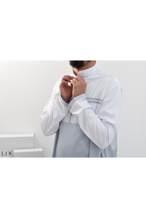 Qamis manches longues homme de luxe avec détails brodés .