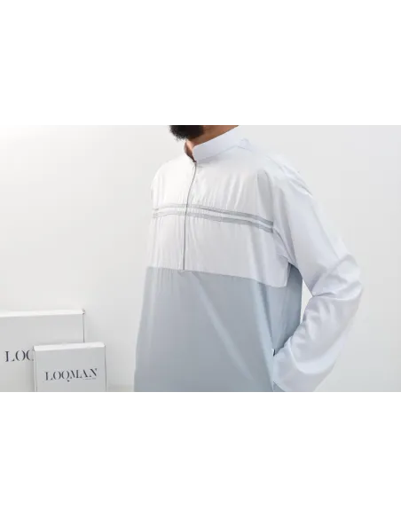 Qamis manches longues homme de luxe avec détails brodés .