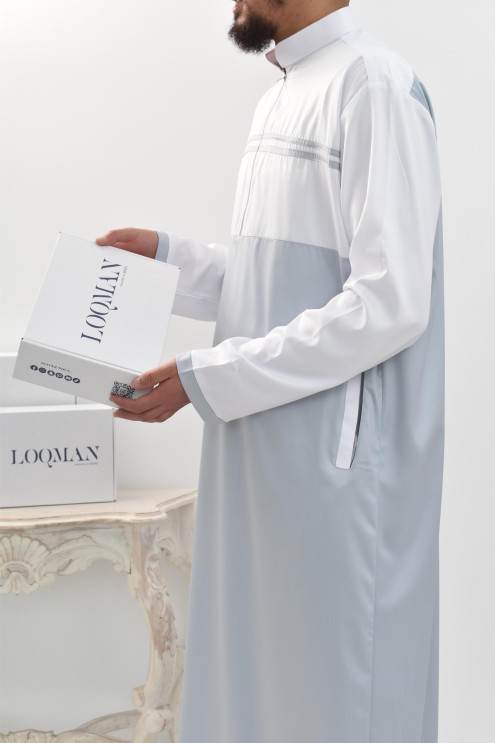 Qamis manches longues homme de luxe avec détails brodés .