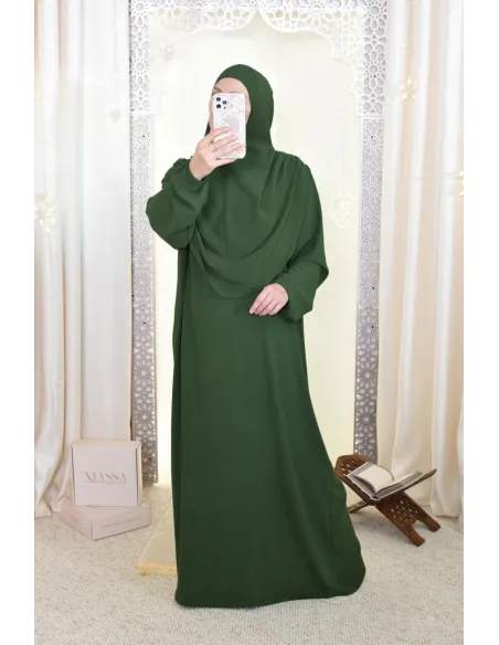 Robe de prière avec hijab intégré pas cher facile à enfiler