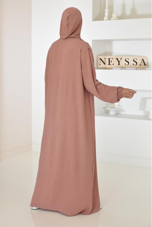 Robe de prière avec hijab intégré pas cher facile à enfiler