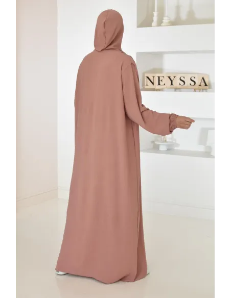 Robe de prière avec hijab intégré pas cher facile à enfiler