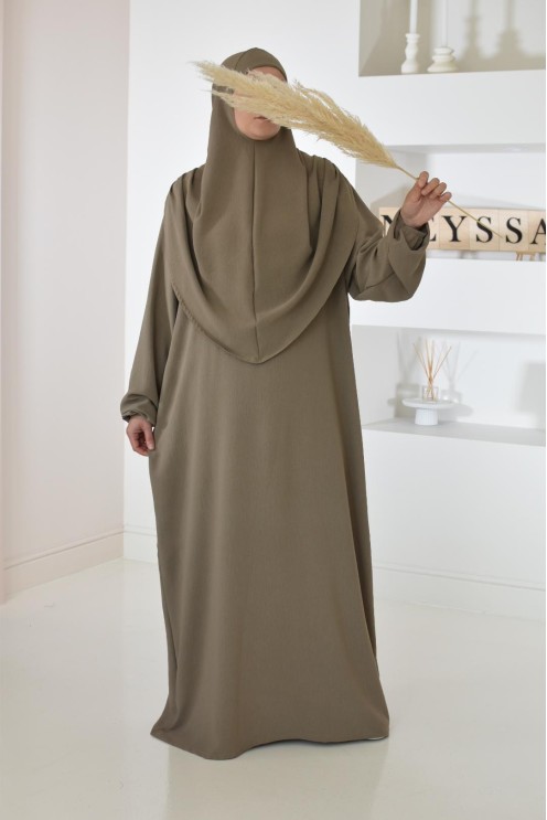 Robe de prière avec hijab intégré pas cher facile à enfiler