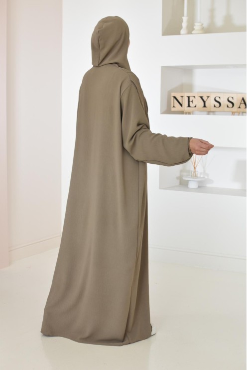 Robe de prière avec hijab intégré pas cher facile à enfiler