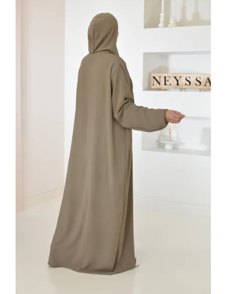 Robe de prière avec hijab intégré pas cher facile à enfiler