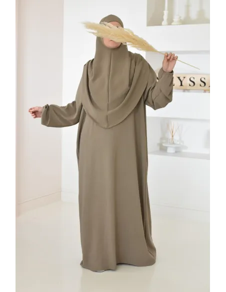 Robe de prière avec hijab intégré pas cher facile à enfiler