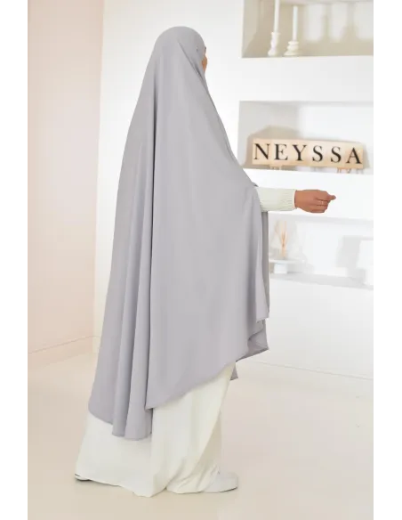 Long khimar 2 fentes en soie de Médine femme musulmane voilée. Parfait pour le quotidien.