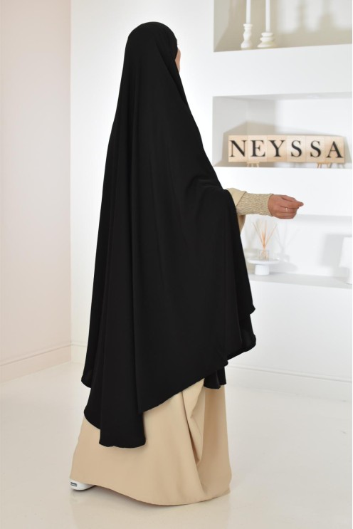 Long khimar 2 fentes en soie de Médine femme musulmane voilée. Parfait pour le quotidien.