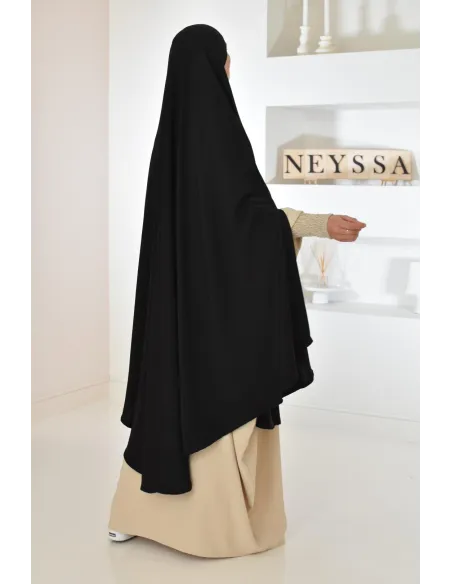 Long khimar 2 fentes en soie de Médine femme musulmane voilée. Parfait pour le quotidien.