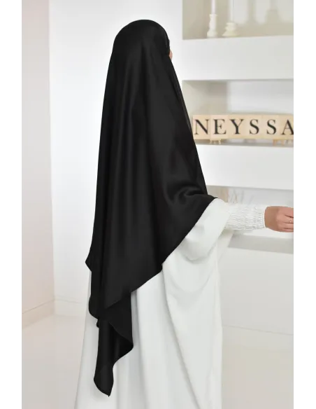 Long satin khimar pointed front and back perfect for parties