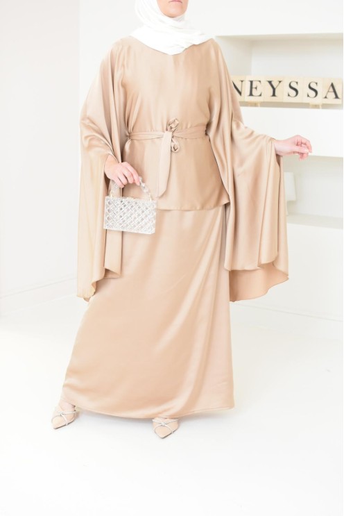 Ensemble papillon 2 pièces tunique papillon avec jupe style jilbab parfait pour femme voilée