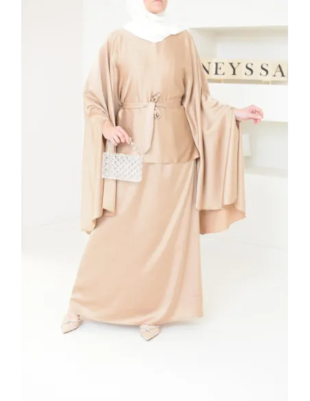Ensemble papillon 2 pièces tunique papillon avec jupe style jilbab parfait pour femme voilée