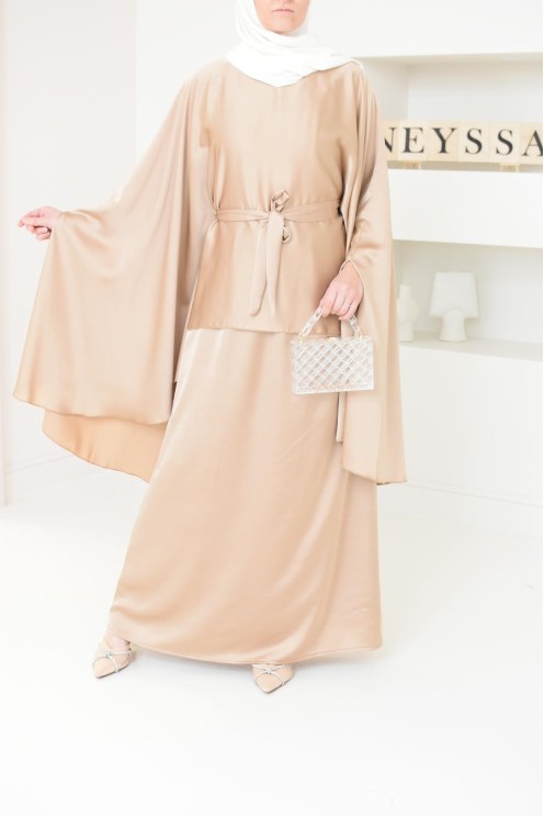 Ensemble papillon 2 pièces tunique papillon avec jupe style jilbab parfait pour femme voilée
