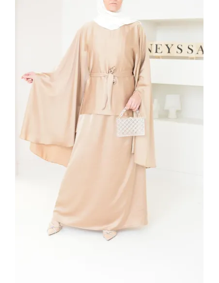 Ensemble papillon 2 pièces tunique papillon avec jupe style jilbab parfait pour femme voilée