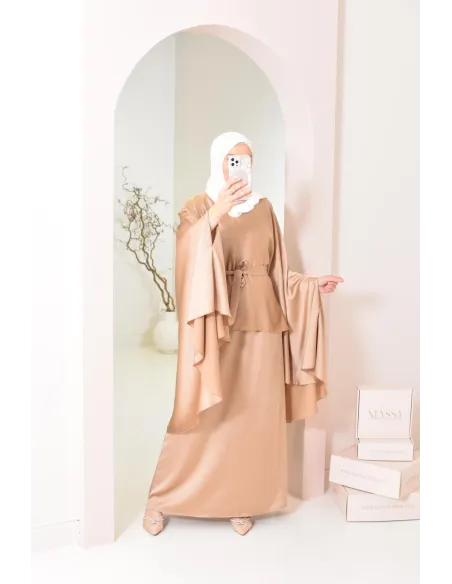 Ensemble papillon 2 pièces tunique papillon avec jupe style jilbab parfait pour femme voilée