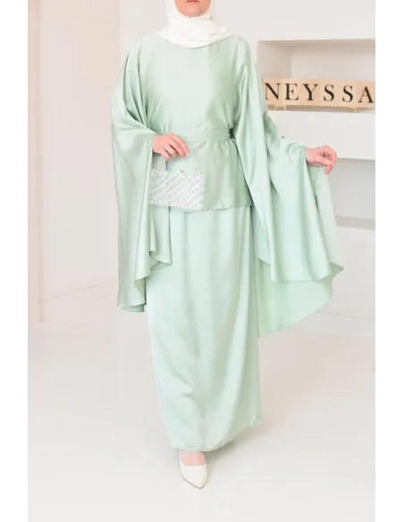 Ensemble papillon 2 pièces tunique papillon avec jupe style jilbab parfait pour femme voilée