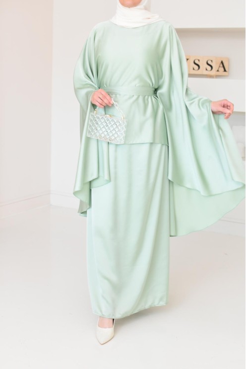 Ensemble papillon 2 pièces tunique papillon avec jupe style jilbab parfait pour femme voilée