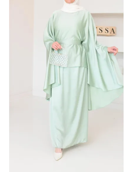 Ensemble papillon 2 pièces tunique papillon avec jupe style jilbab parfait pour femme voilée
