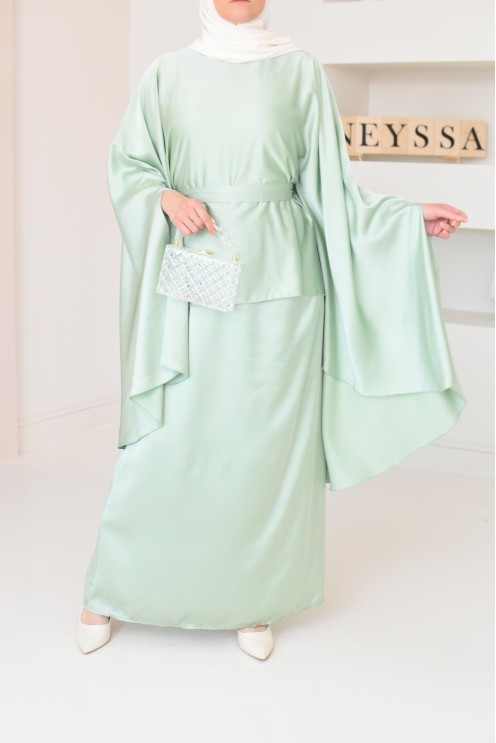 Ensemble papillon 2 pièces tunique papillon avec jupe style jilbab parfait pour femme voilée