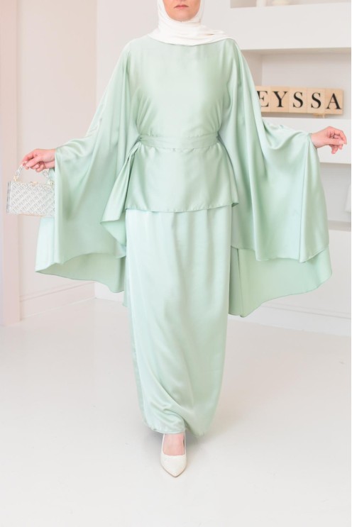 Ensemble papillon 2 pièces tunique papillon avec jupe style jilbab parfait pour femme voilée