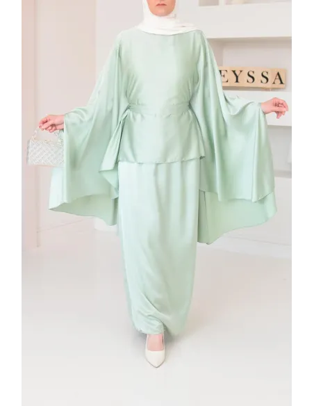 Ensemble papillon 2 pièces tunique papillon avec jupe style jilbab parfait pour femme voilée