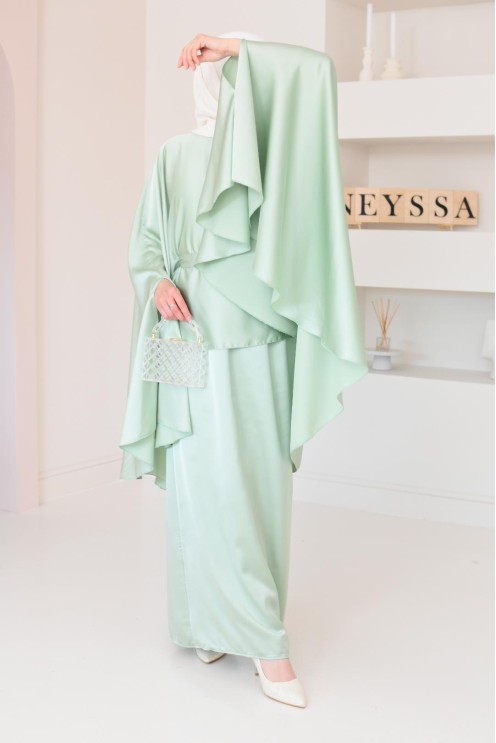 Ensemble papillon 2 pièces tunique papillon avec jupe style jilbab parfait pour femme voilée