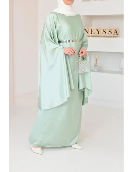 Ensemble papillon 2 pièces tunique papillon avec jupe style jilbab parfait pour femme voilée