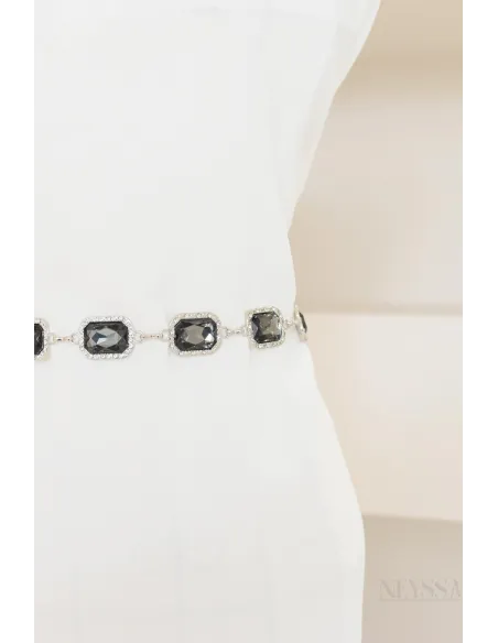 Ceinture pour caftan et robe à strass, avec chaîne ajustable, moderne et tendance